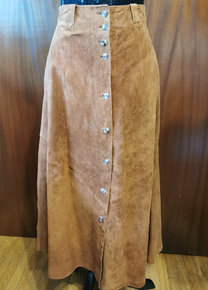 Vintage First Issue Carmel Suede Skirt Size 6